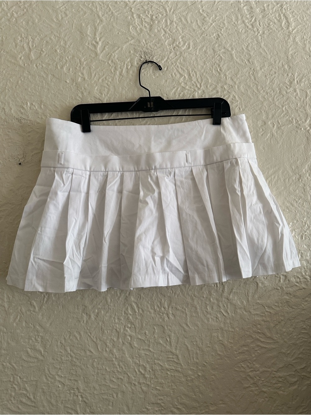 Zara White Drop Waist Pleated Mini Skirt XL Skort